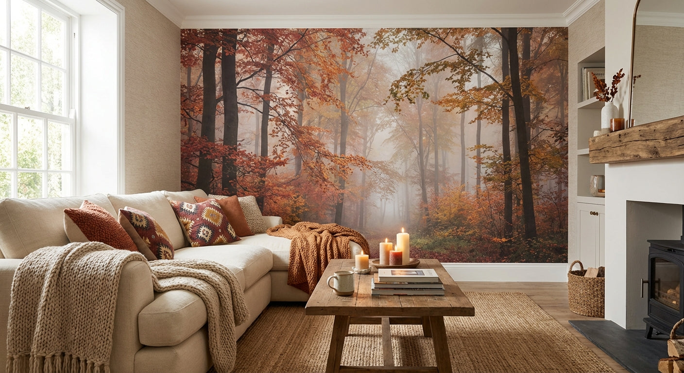 Creating a Cozy Autumn Ambiance with Wall Murals