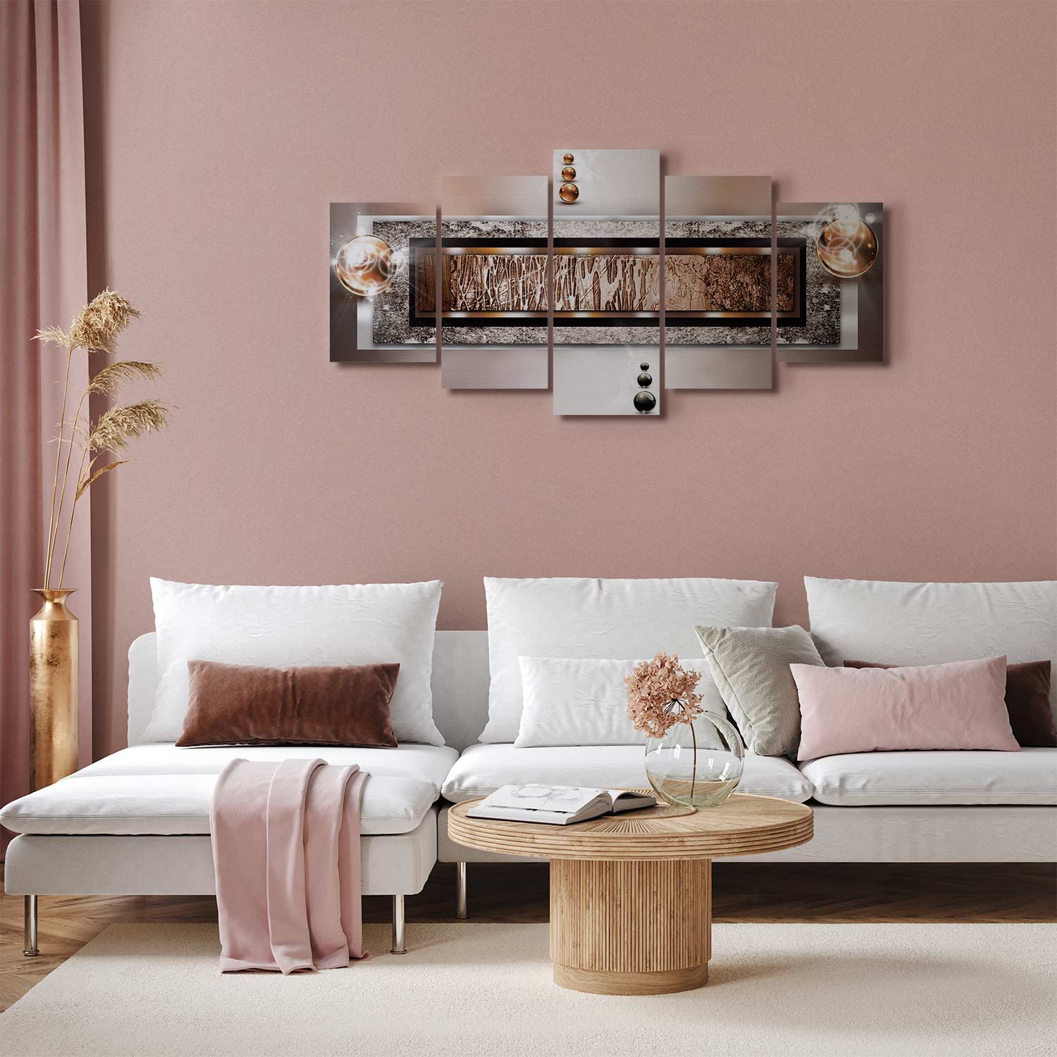 Cinnamon Rock Abstract Geometric Canvas Print