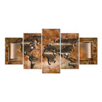 Abstract Steel World Map Canvas Print