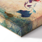 Rainbow Watercolour World Map Triptych Canvas Print