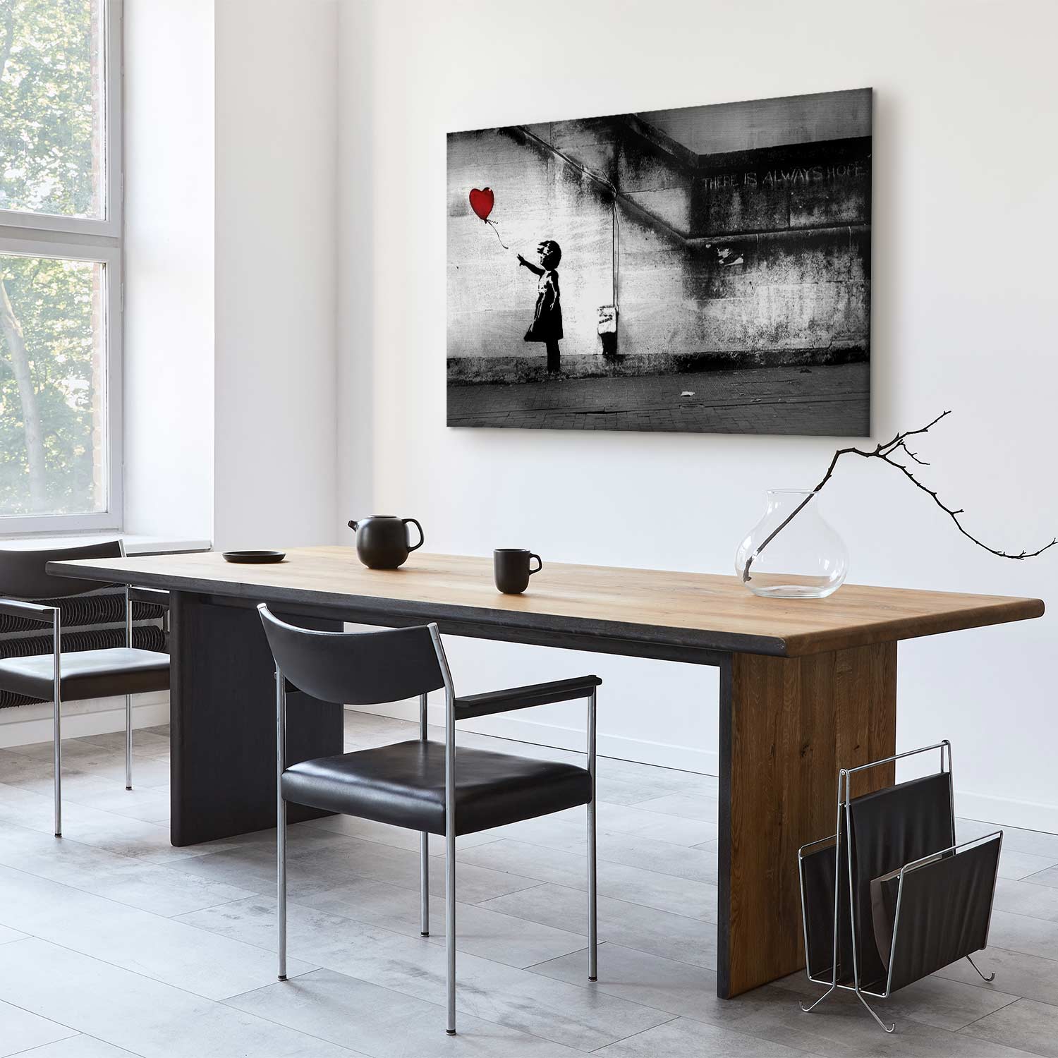Banksy Hope Girl Graffiti Canvas Print