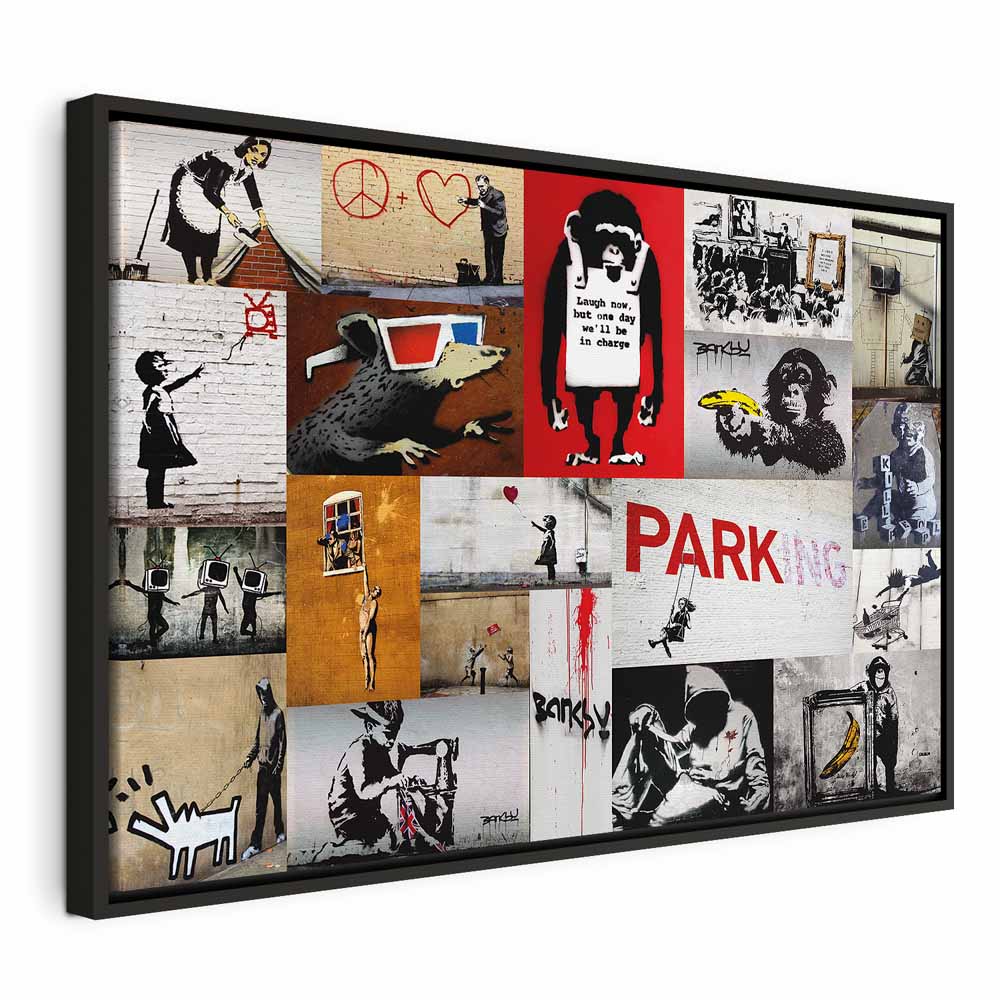 Banksy Graffiti Collage Canvas Print