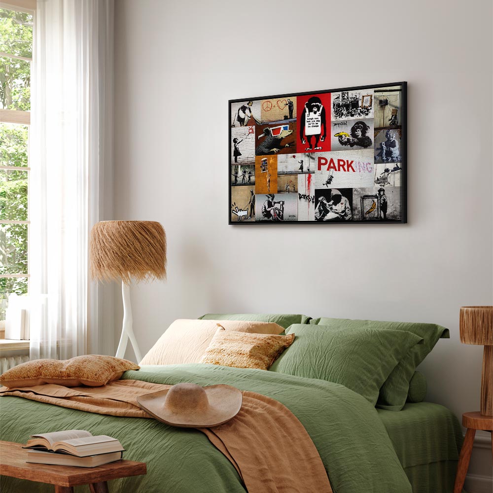 Banksy Graffiti Collage Canvas Print