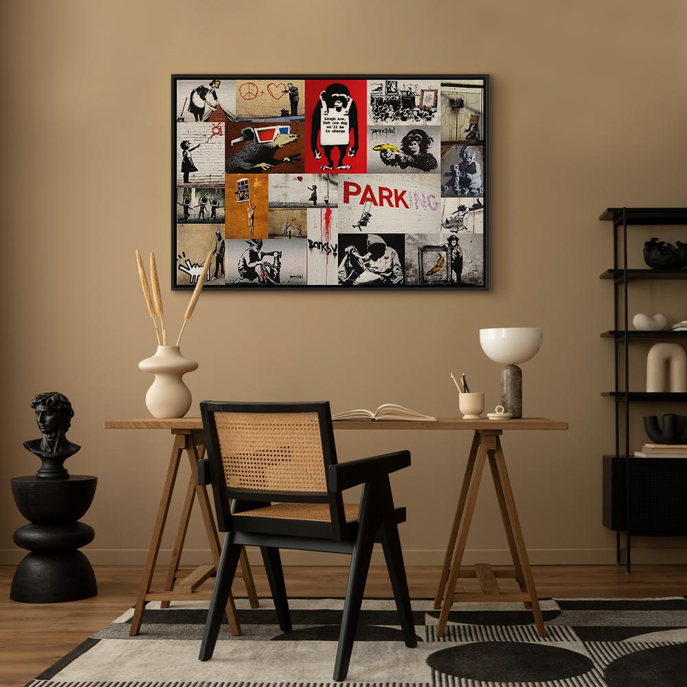Banksy Graffiti Collage Canvas Print