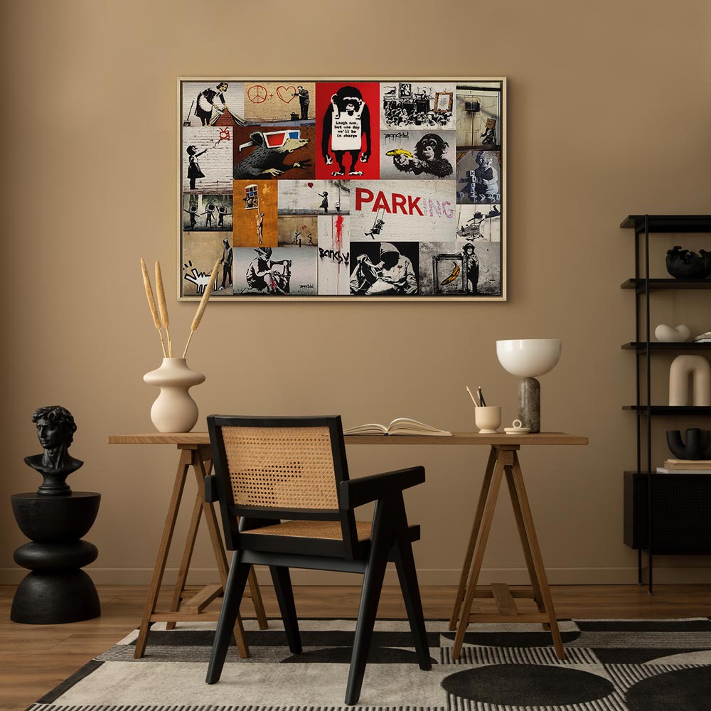 Banksy Graffiti Collage Canvas Print