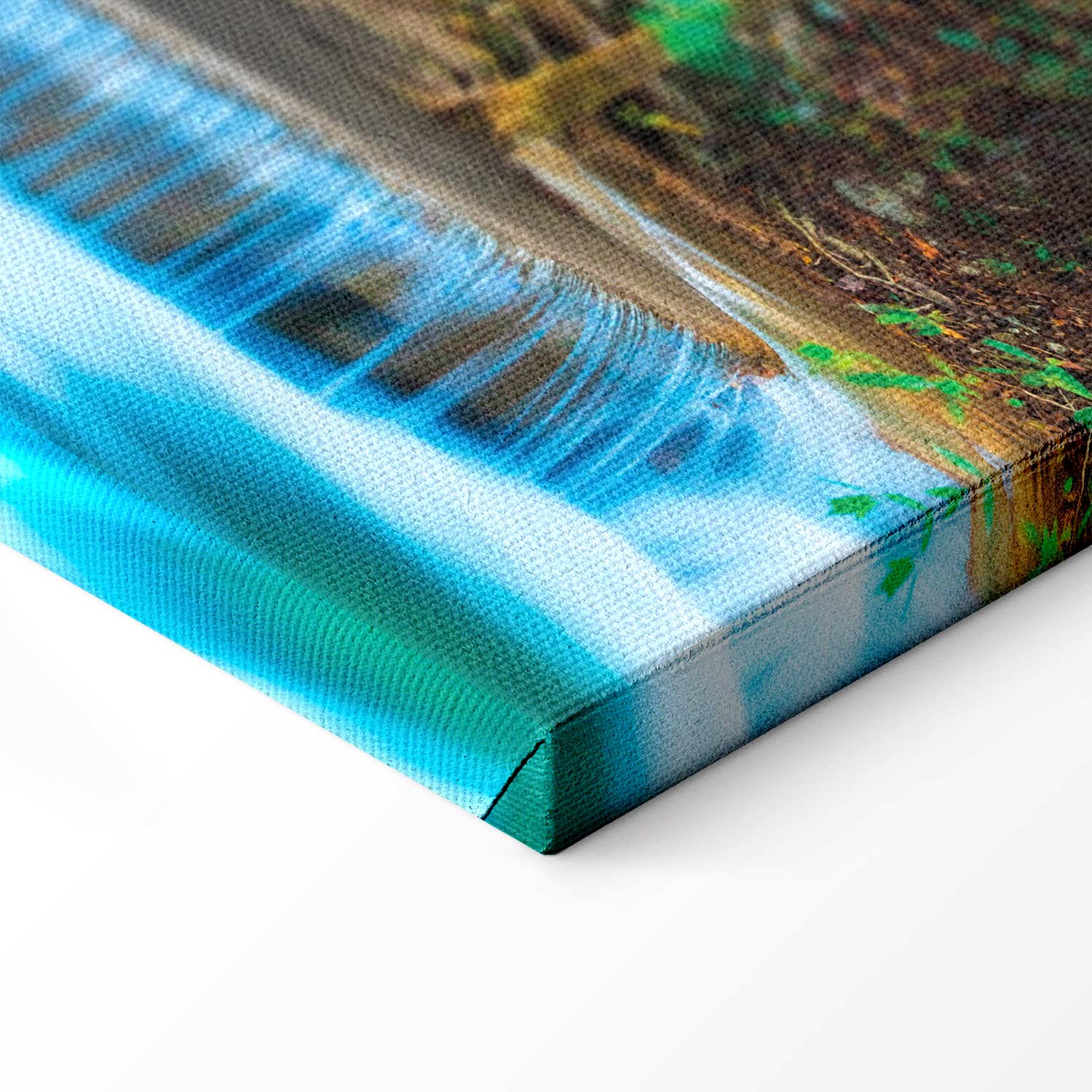 Blue Waterfall Forest Canvas Print