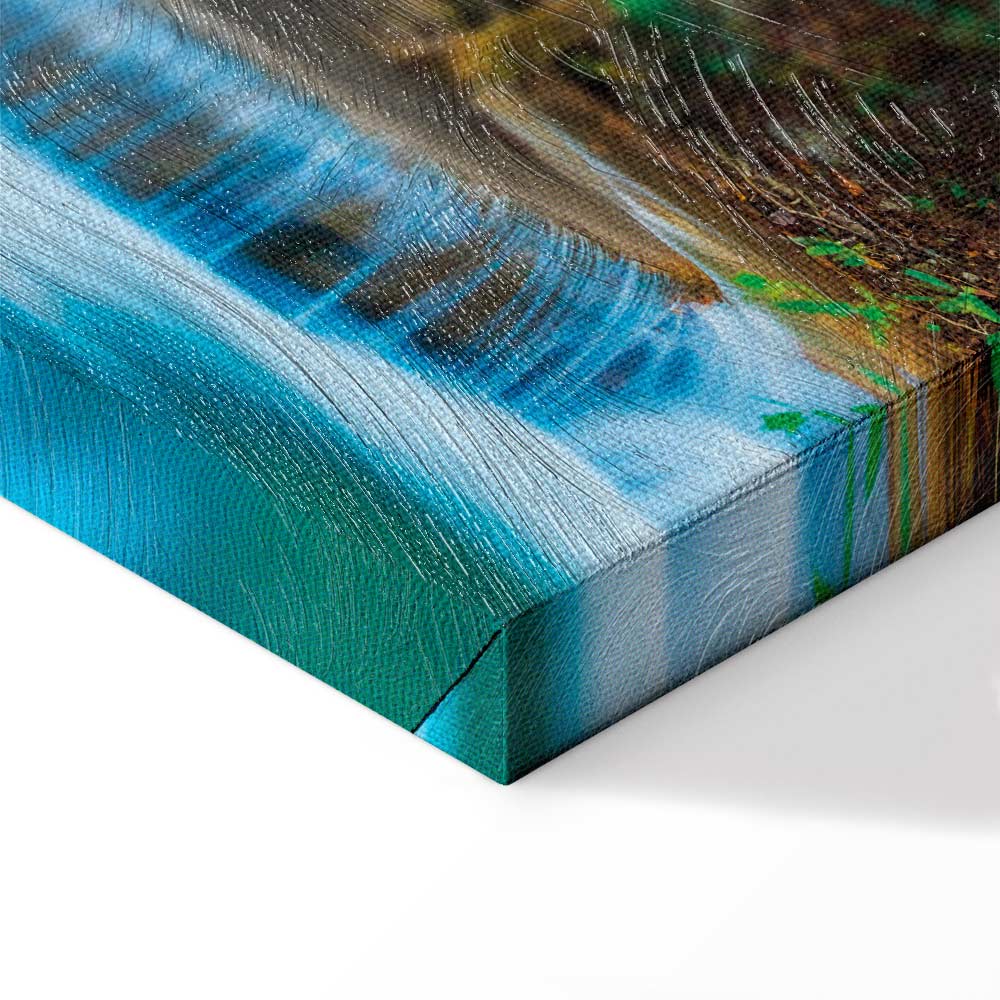 Blue Waterfall Forest Canvas Print