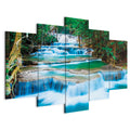 Blue Waterfall Forest Canvas Print