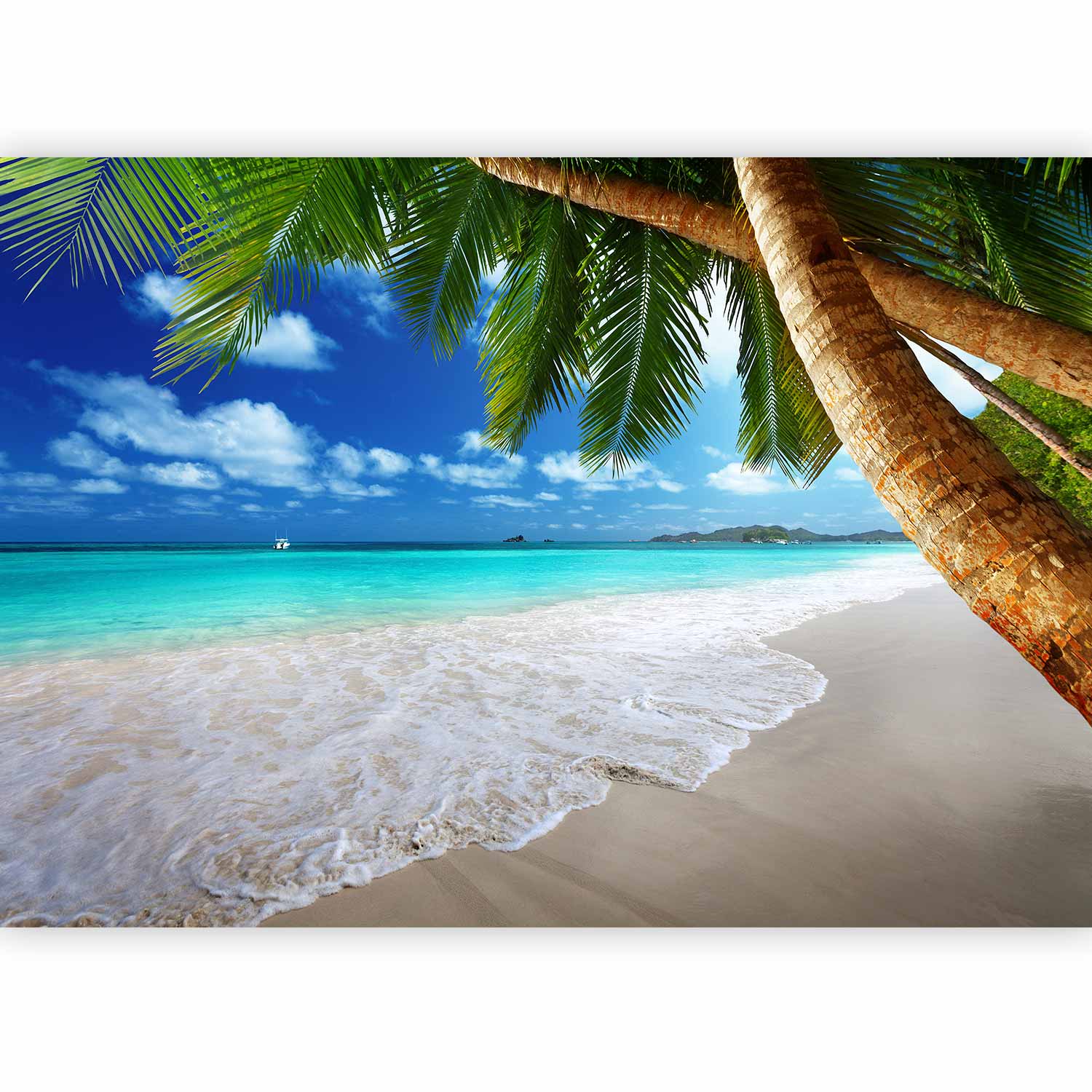 Tropical Island Sea Palm Trees Wall Mural