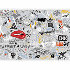 Abstract Lettering Stream of Thought Wall Mural