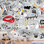 Abstract Lettering Stream of Thought Wall Mural