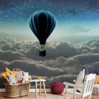 Night Sky Plane 3D Wall Mural