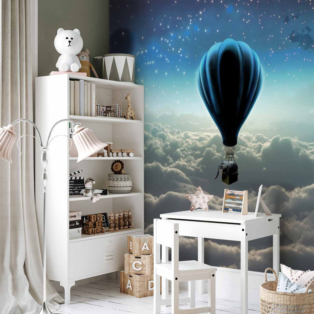 Night Sky Plane 3D Wall Mural