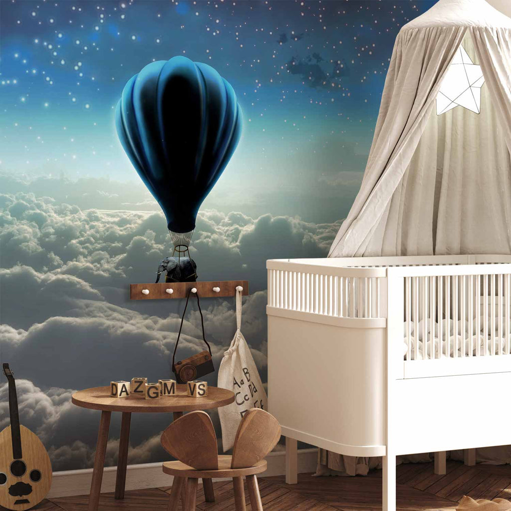 Night Sky Plane 3D Wall Mural