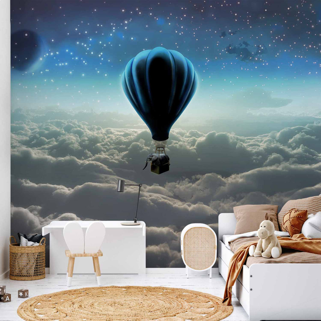 Night Sky Plane 3D Wall Mural