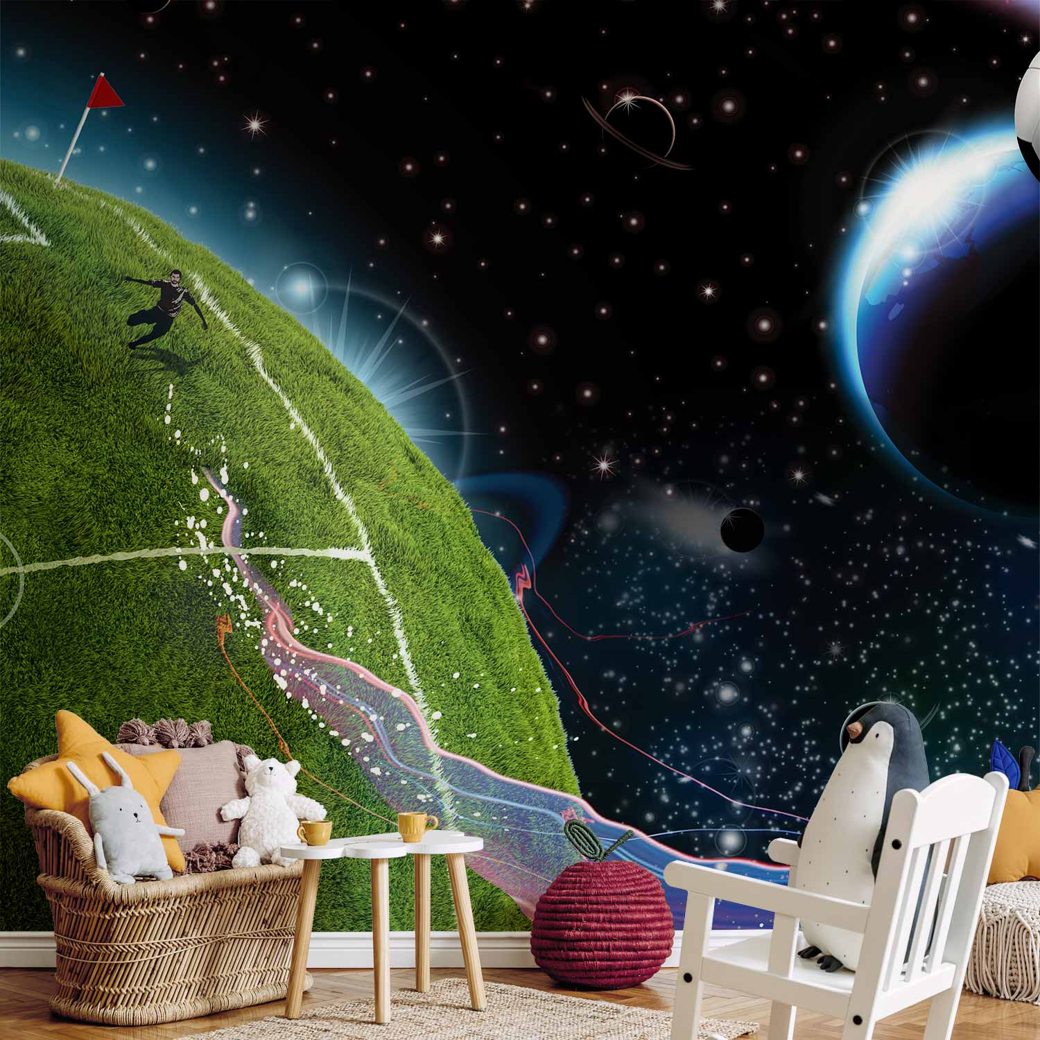 Space Match Sports Wall Mural