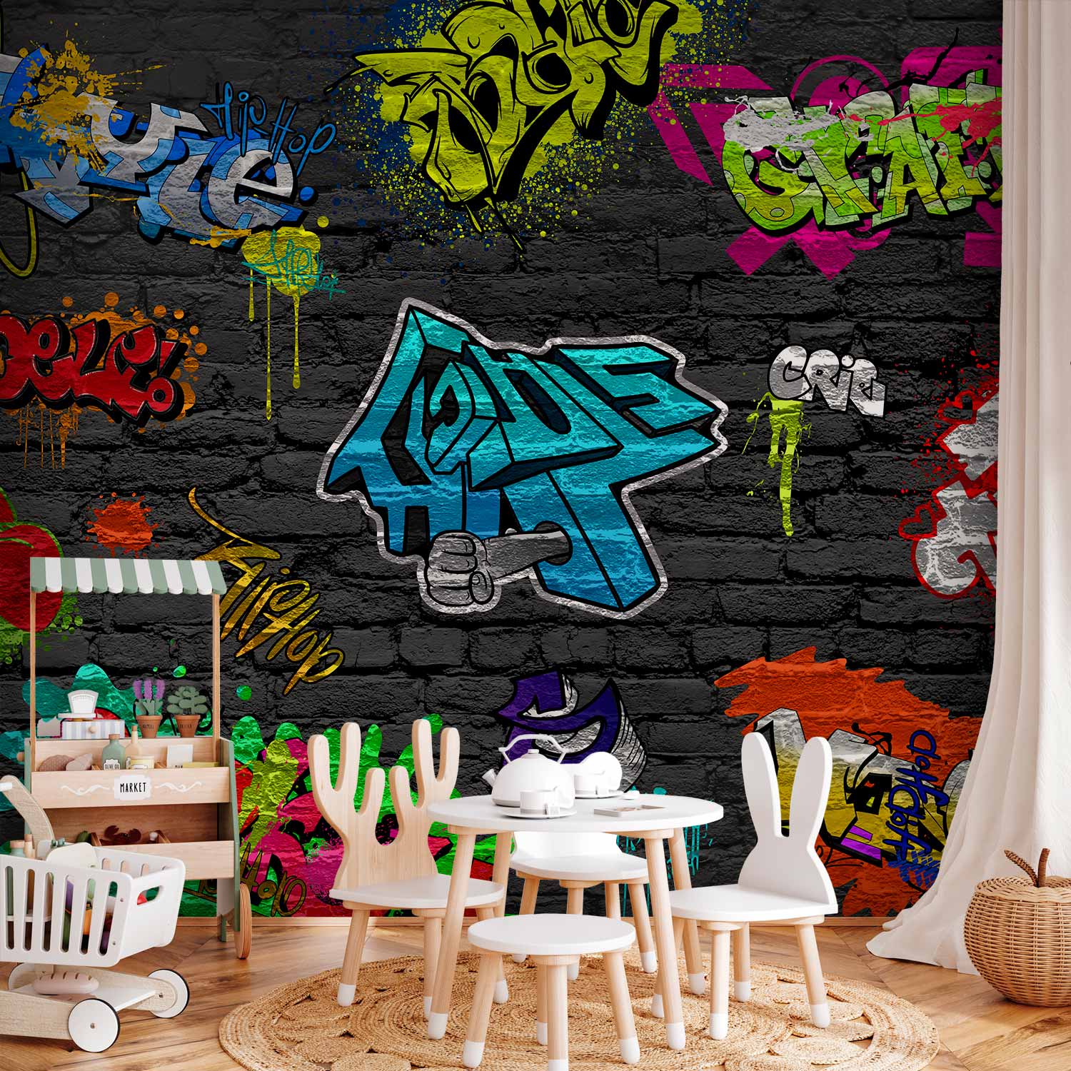 Urban Graffiti Colorful Wall Mural