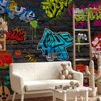 Urban Graffiti Colorful Wall Mural