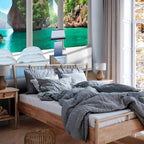 Seaside Terrace Columns Landscape Wall Mural