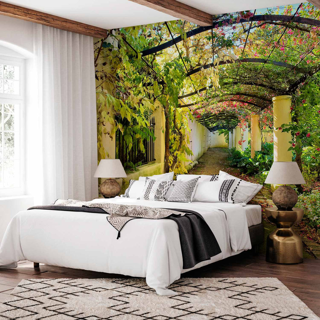 3D Garden Pergola Floral Wall Mural