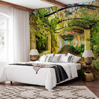 3D Garden Pergola Floral Wall Mural