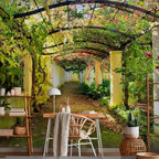 3D Garden Pergola Floral Wall Mural