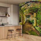 3D Garden Pergola Floral Wall Mural