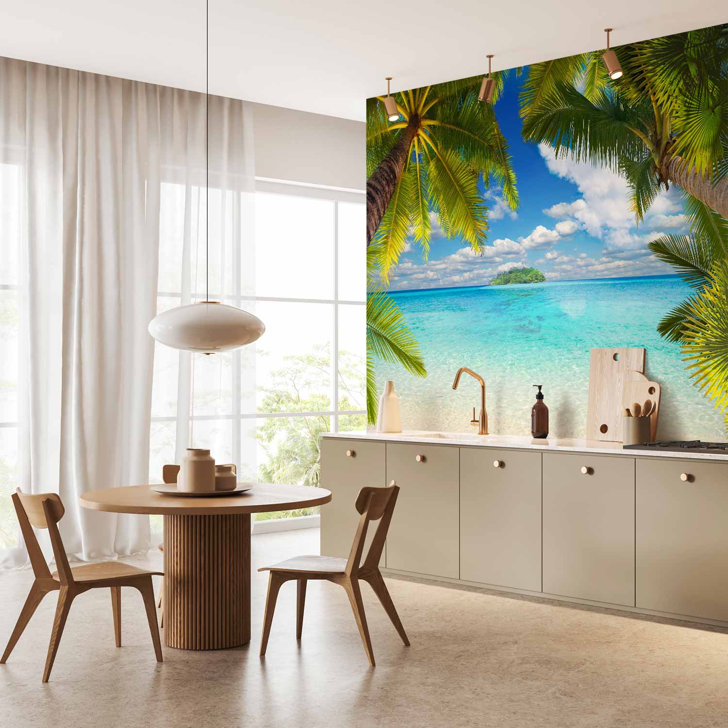 Tropical Island Coast Carefree Afternoon Wall Mural