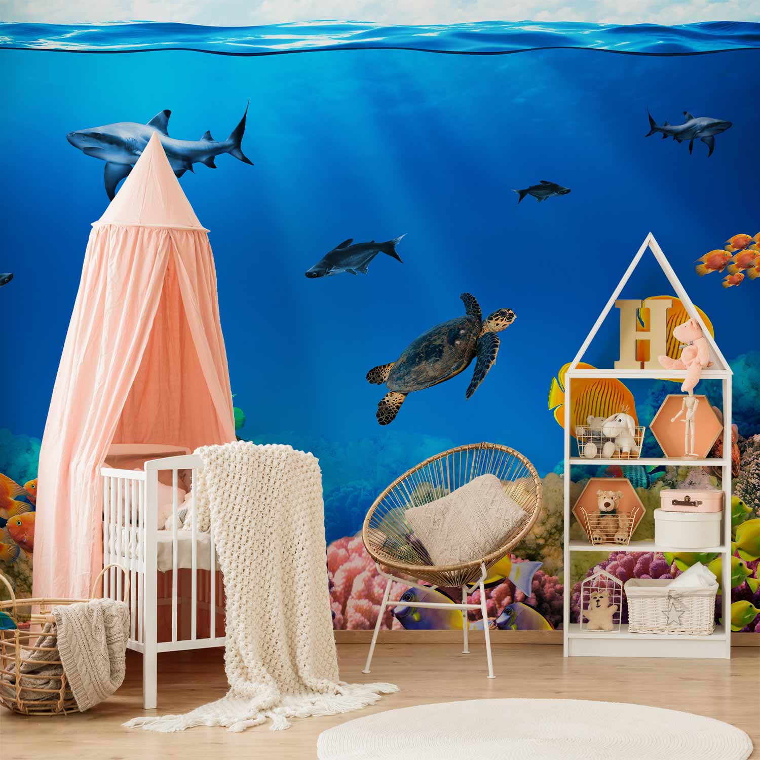 Underwater Kingdom Ocean Animals Wall Mural