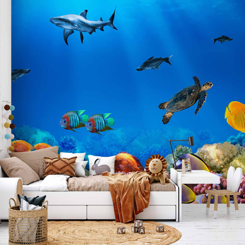 Underwater Kingdom Ocean Animals Wall Mural