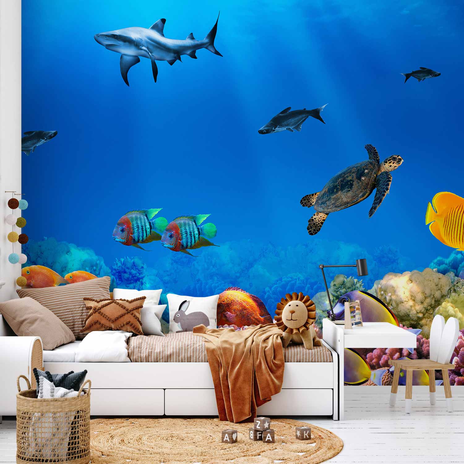 Underwater Kingdom Ocean Animals Wall Mural