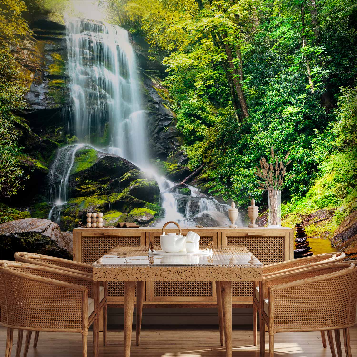 Waterfall River Nature Wall Mural