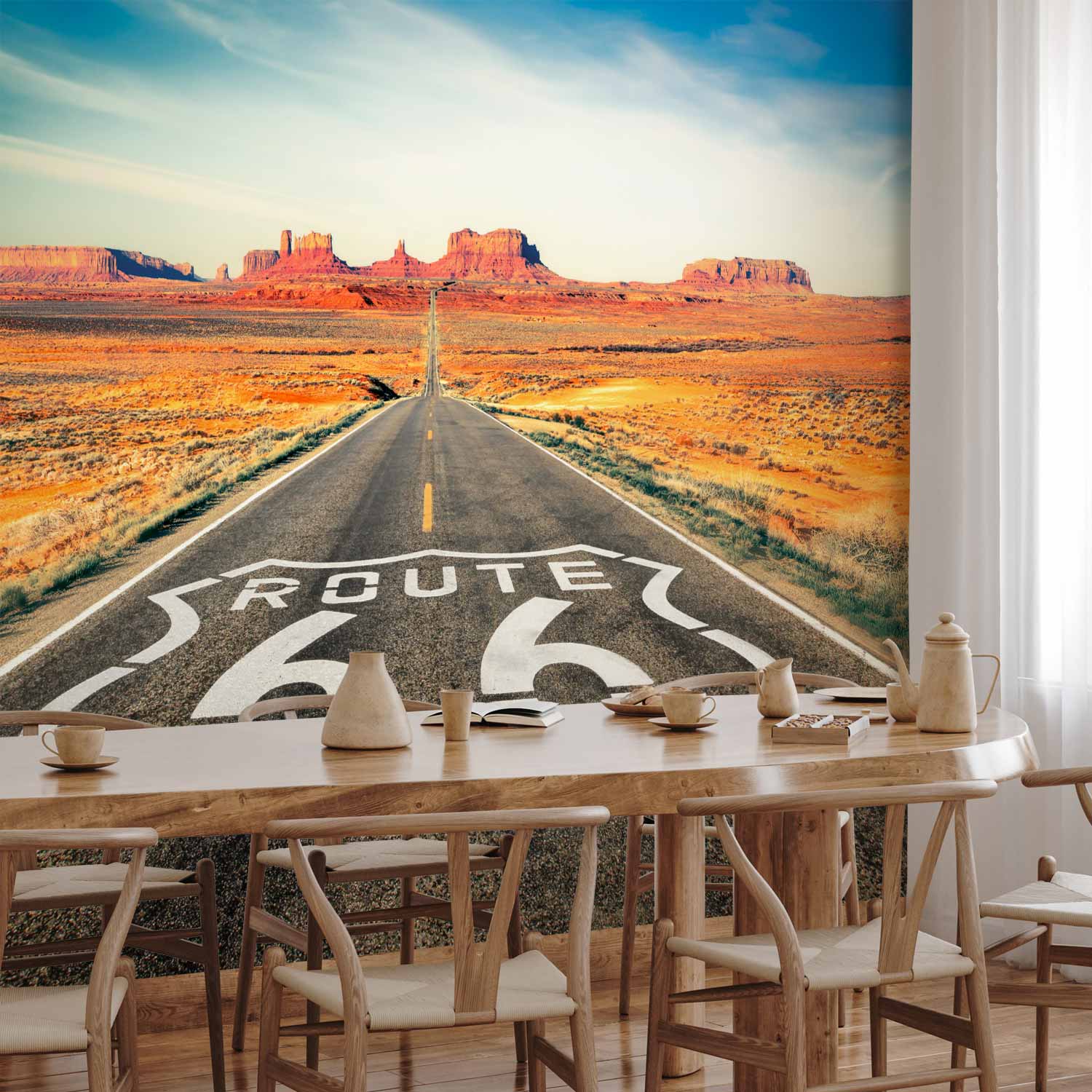 Route 66 Desert Road Landscape Wall Mural
