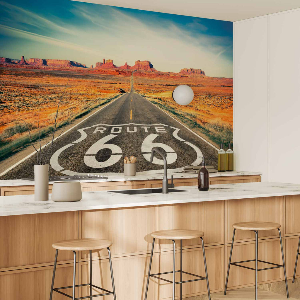 Route 66 Desert Road Landscape Wall Mural