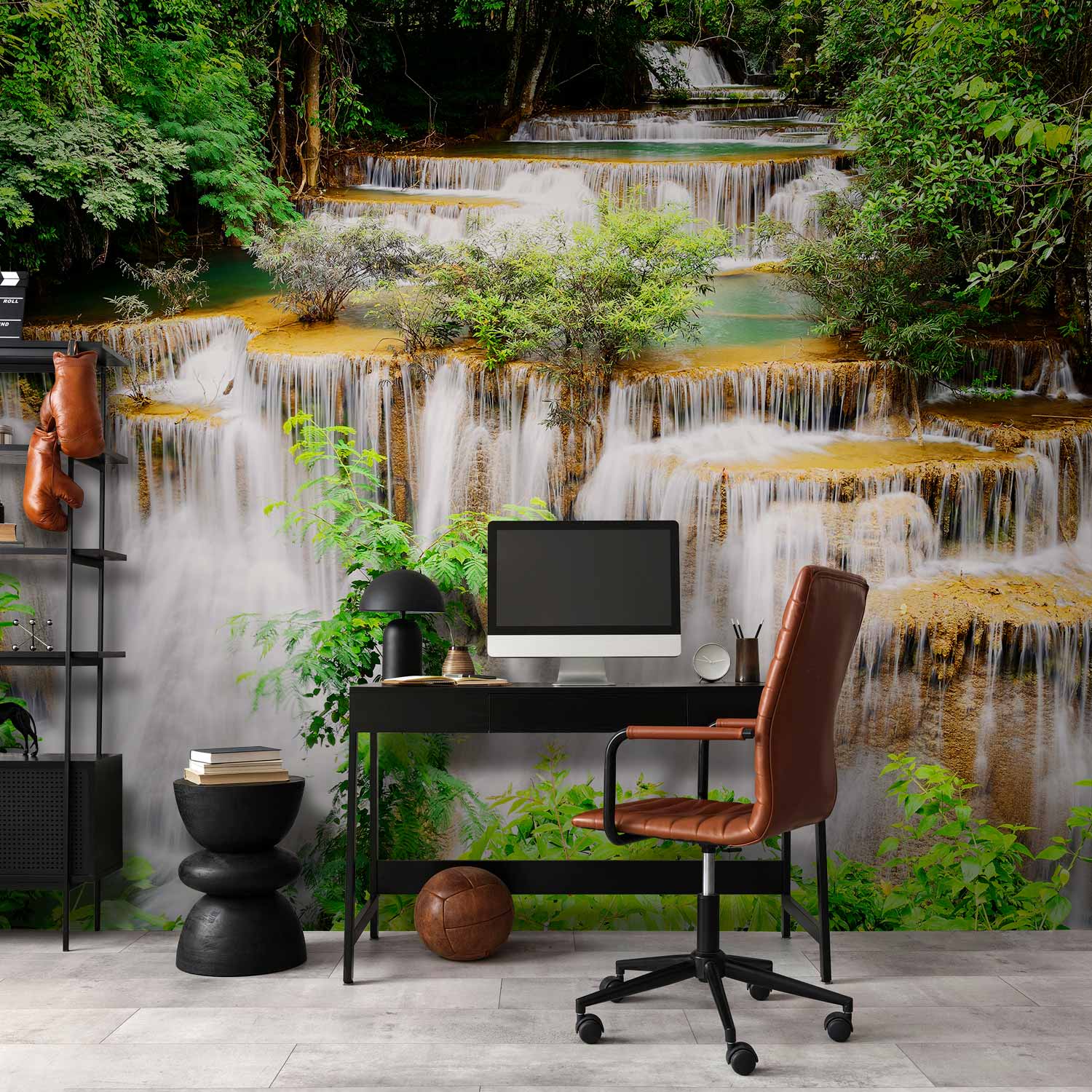 Thai Waterfall Forest Landscape Wall Mural