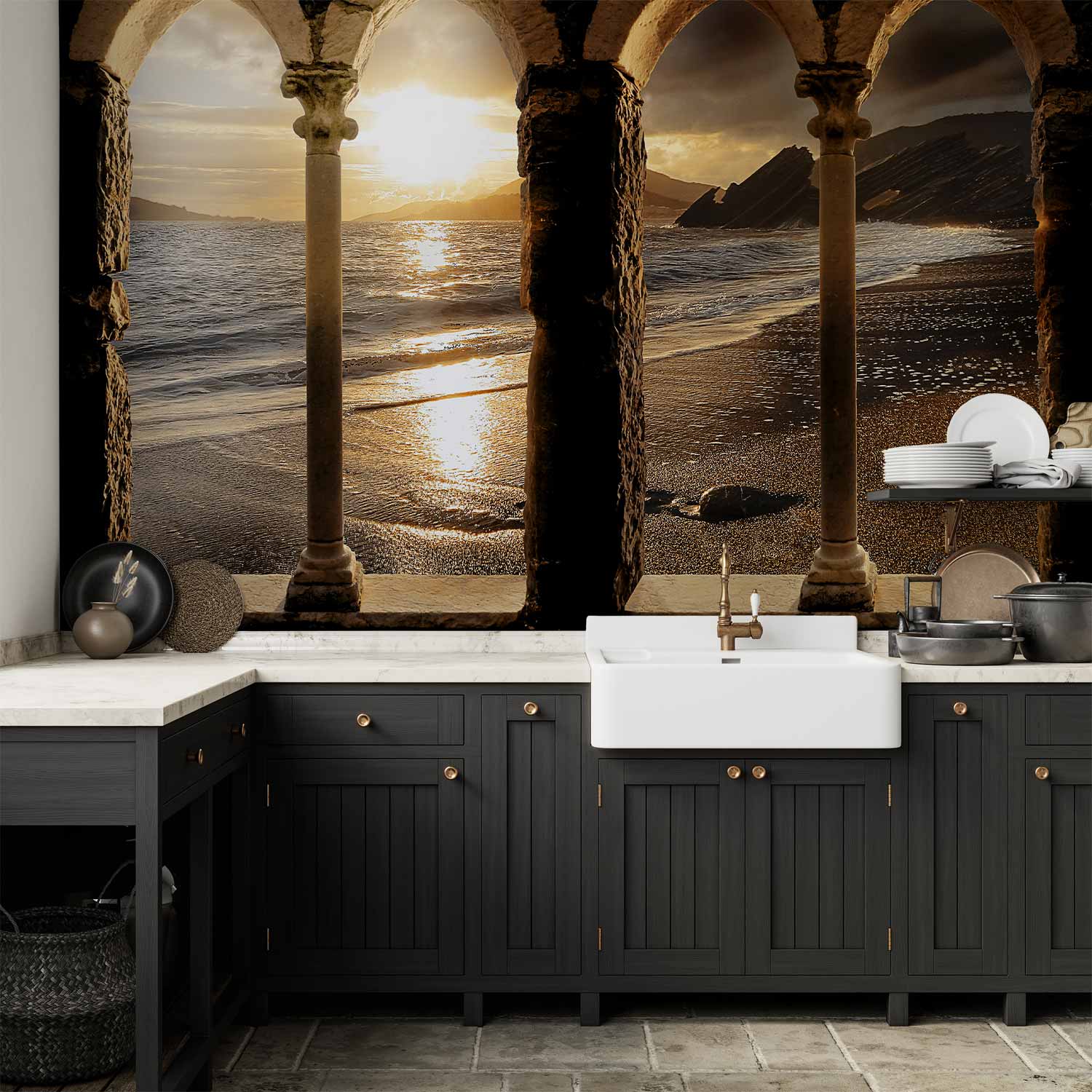 Castle on the Beach Coastal Wall Mural