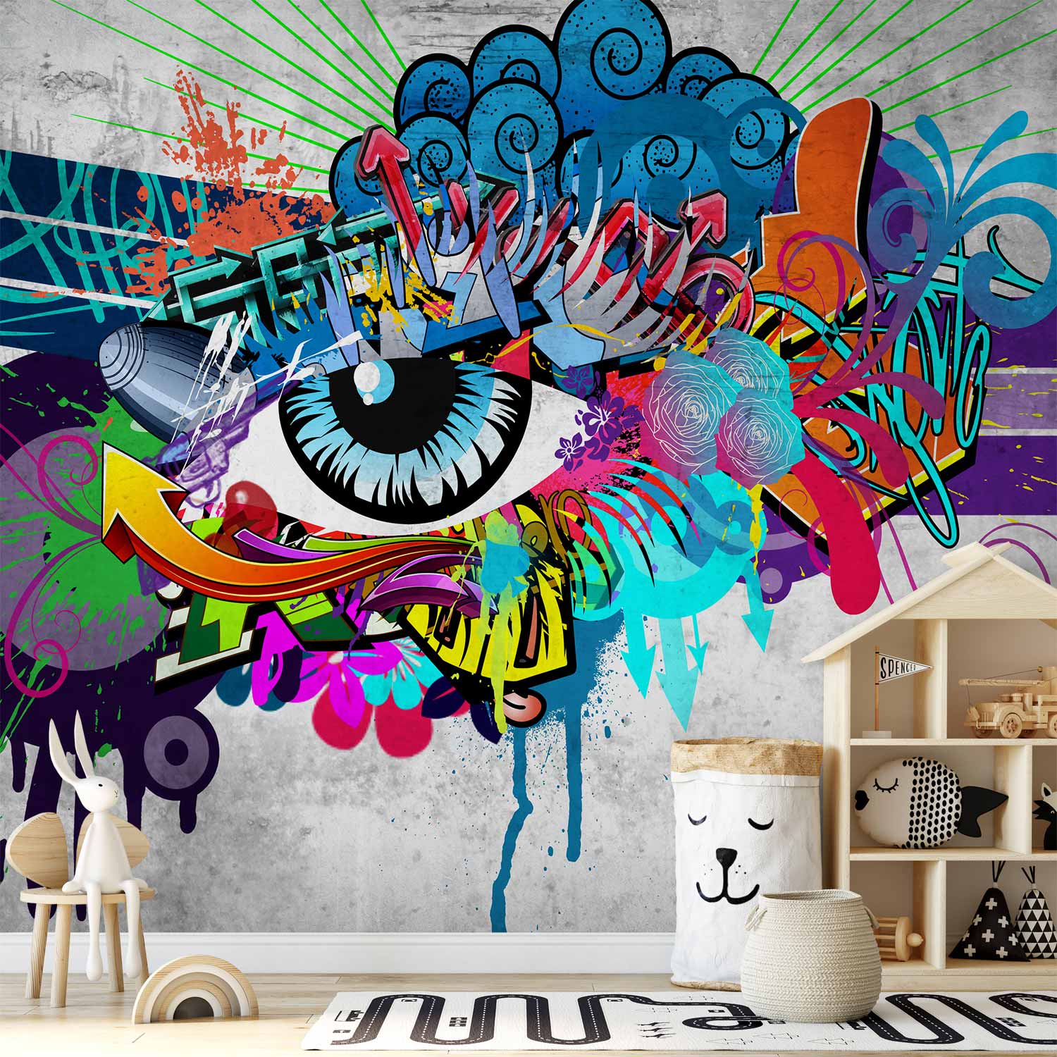 Graffiti Eye Urban Wall Mural