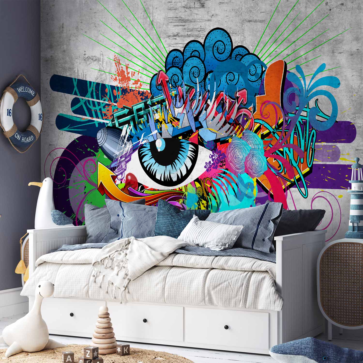 Graffiti Eye Urban Wall Mural