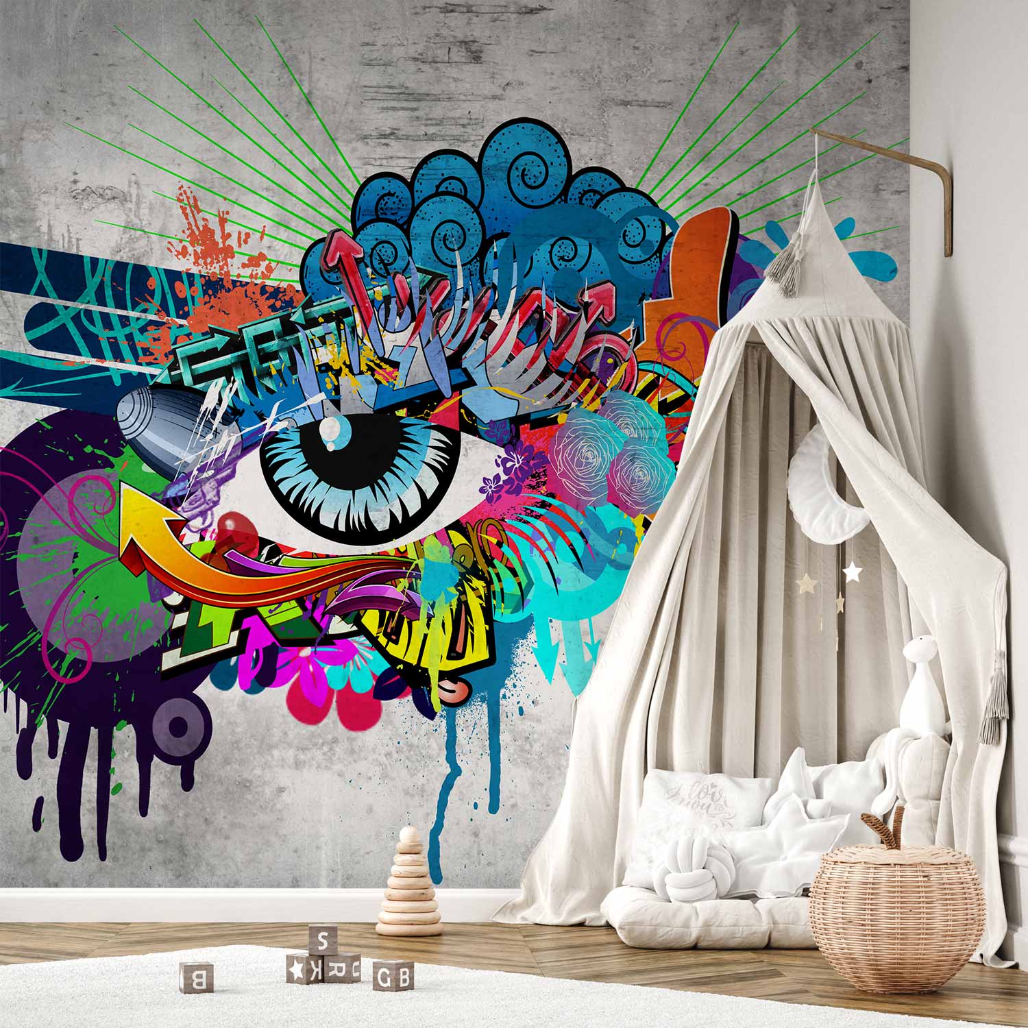 Graffiti Eye Urban Wall Mural