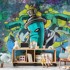 Colourful Urban Graffiti Wall Mural