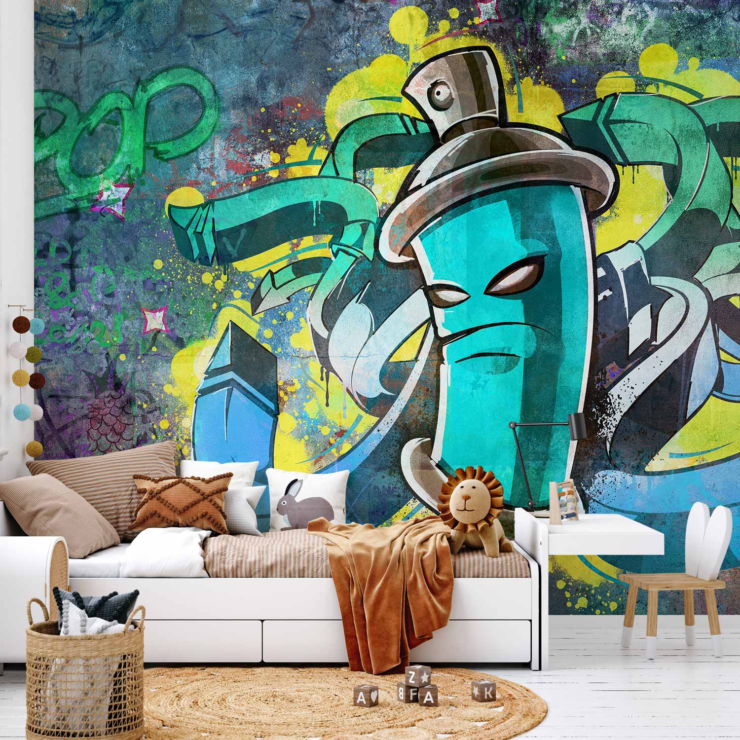 Colourful Urban Graffiti Wall Mural