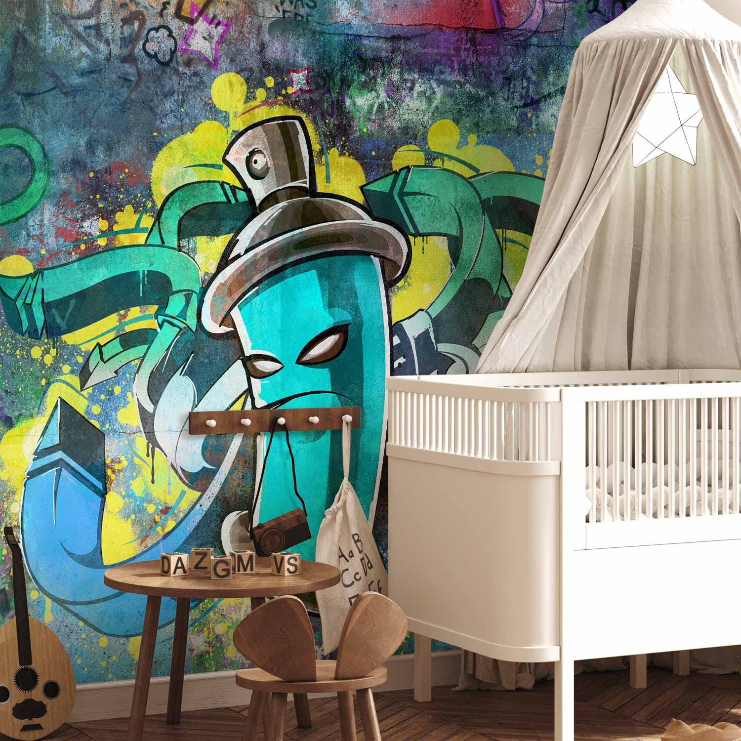 Colourful Urban Graffiti Wall Mural