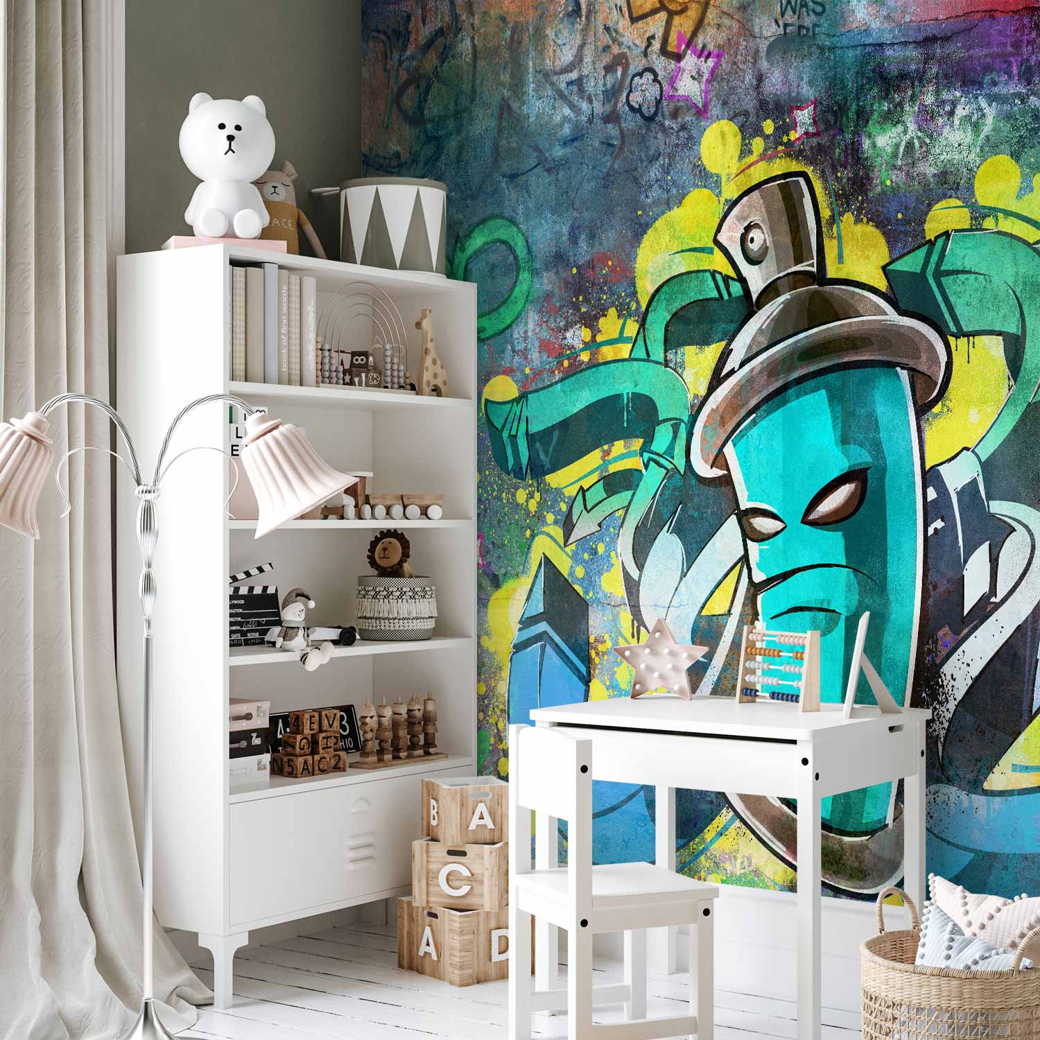 Colourful Urban Graffiti Wall Mural