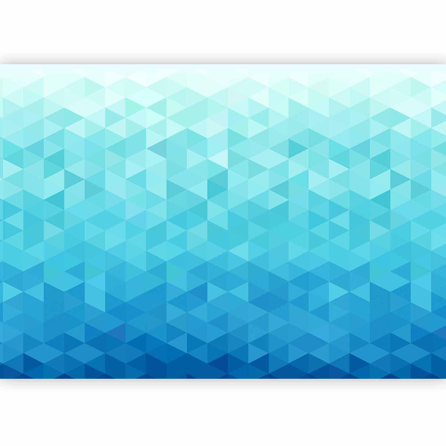 Azure Pixel Geometric Pattern Wall Mural