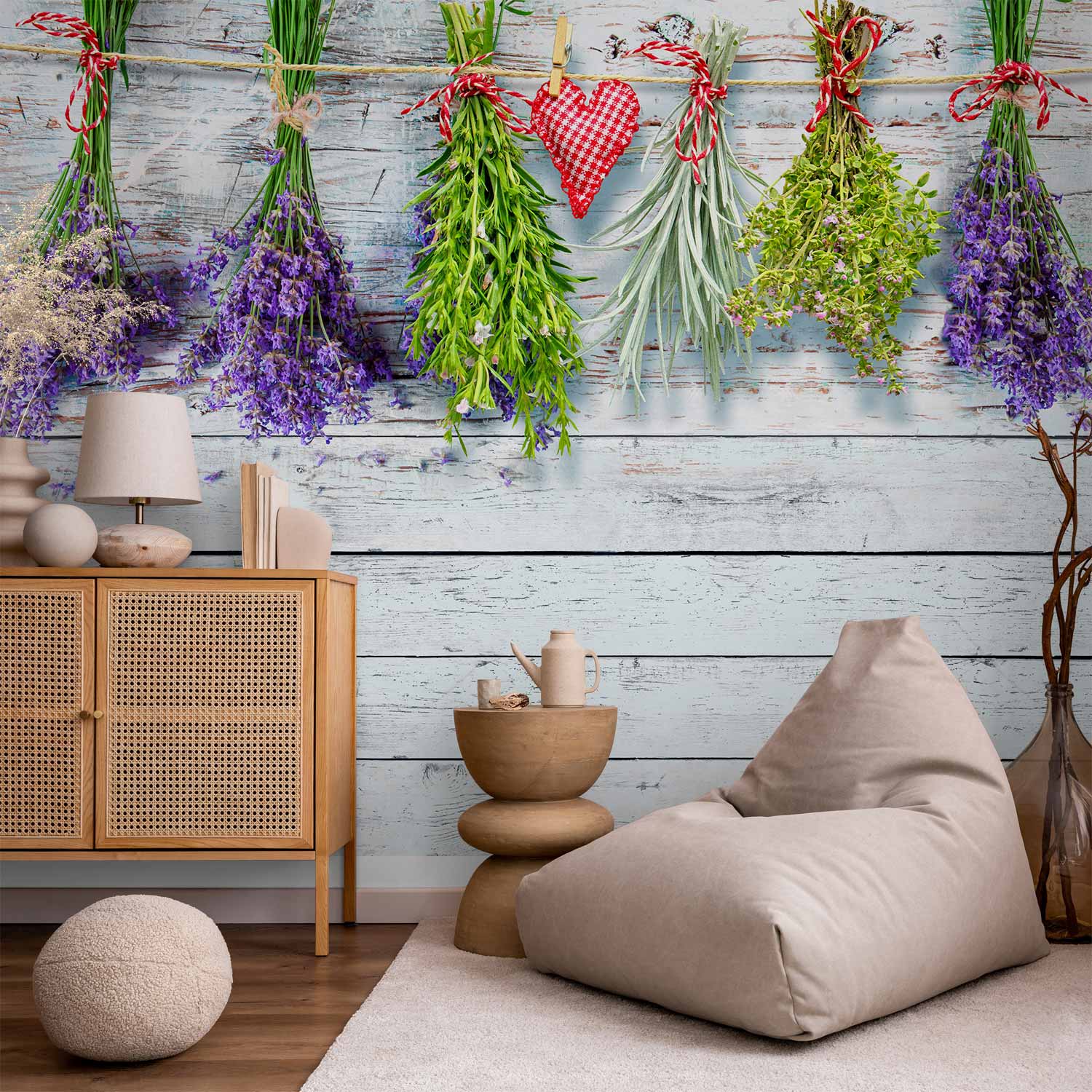 Provence Lavender and Spices Rustic Wall Mural