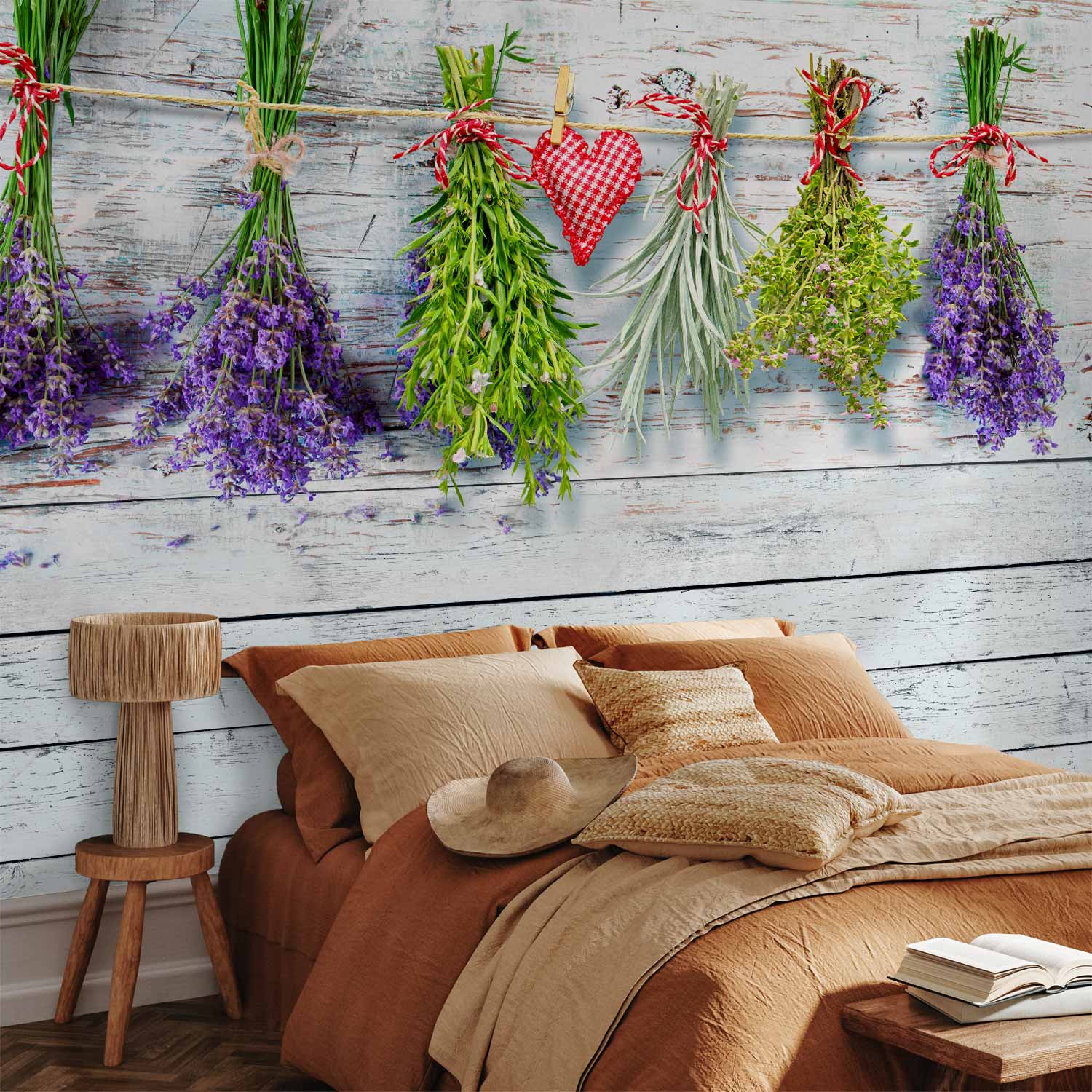Provence Lavender and Spices Rustic Wall Mural