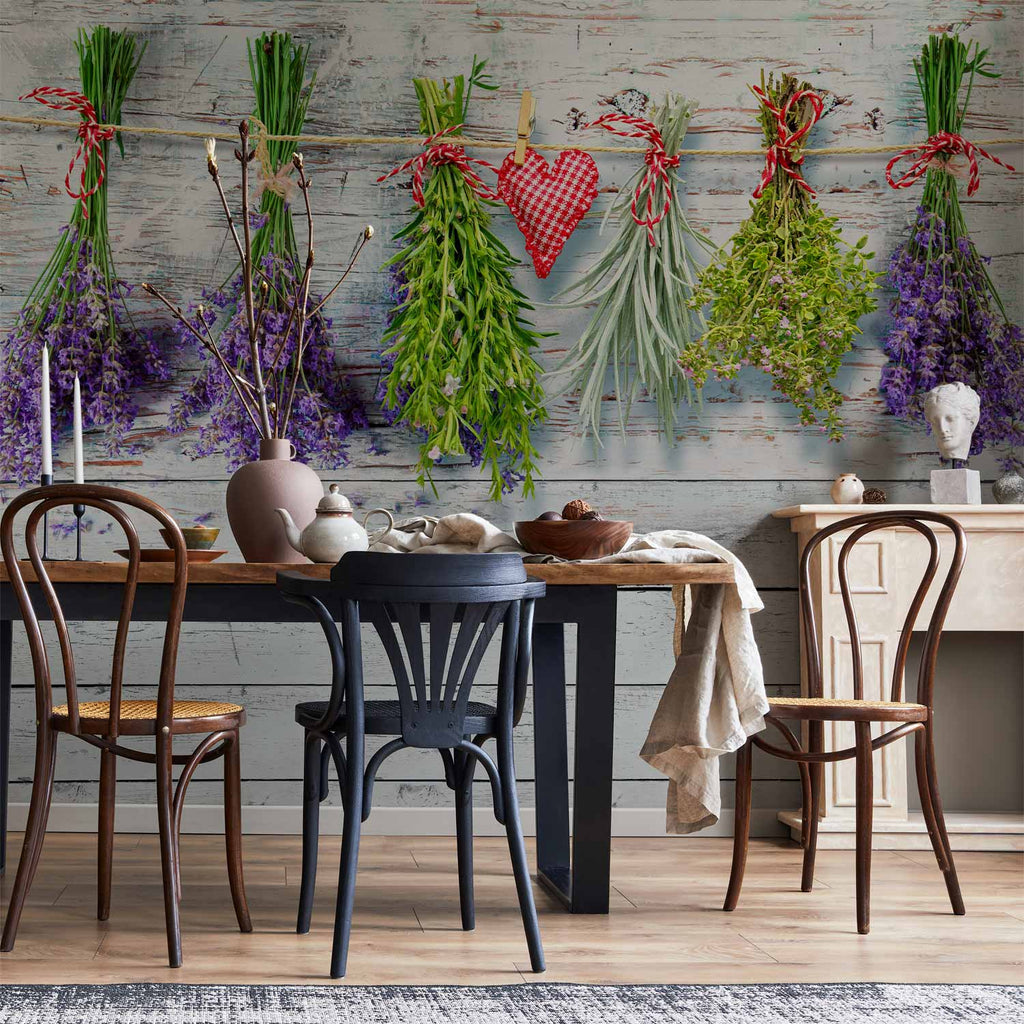 Provence Lavender and Spices Rustic Wall Mural