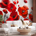 Moonlit Poppies Floral Wall Mural