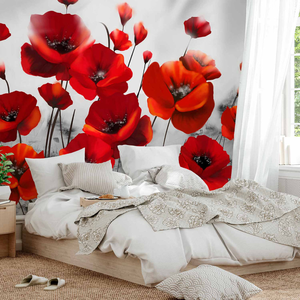 Moonlit Poppies Floral Wall Mural
