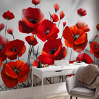 Moonlit Poppies Floral Wall Mural